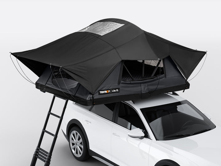 TentBox Lite XL / Modell 2026 (62kg / Liegefläche 180x240cm) MEGA-ANGEBOT: inkl. Alpicool CL30 Kompressor Kühlbox (UVP 249,-€) + TentBox Tunnelmarkise (UVP 199,-€) Gratis!